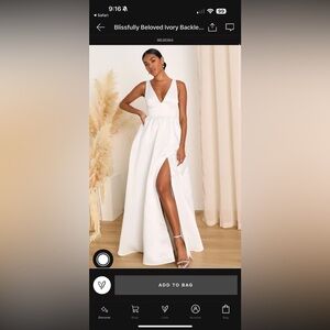 Blissfully Beloved Ivory Backless Wedding Dress leg slit